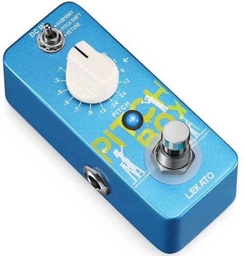 LEKATO Mini Pitch Shifter Pedal, Harmonizer Guitar Pedal Pitch Shift Box, Harmonizer Digital Octave Drop Pedals, True Bypass, Small Effects for Electric Guitar Bass