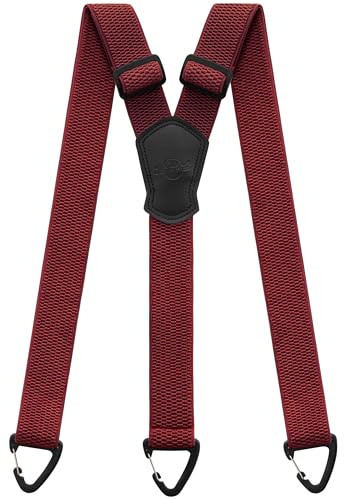 Kohentact Hosenträger für Herren Extra Stark 3,8 cm Breite, Unter der Kleidung Tragbar, 3 Druckknopf-Schlaufen, Ideal für Arbeitshose, Skihose, Latzhose