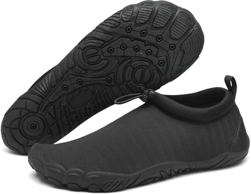 Mishansha Chaussures de Plage Homme Femme, Chaussures d'eau, Noir 44