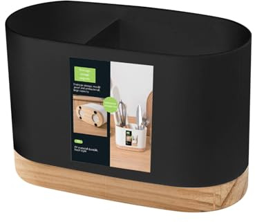 Scolaposate, portautensili da cucina, portaposate, scolapiatti, cestello portaoggetti per bacchette, per riporre utensili da cucina e bacchette (nero)