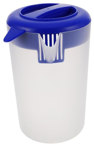 Ciieeo 5l Plastic Pitcher Lid Large Capacity Water Jug Beverage Pitcher for Cold Brew Tea and Juice Handle, Frosted Surface Anti-dust Cover, Commercial Restaurant Drink Jug