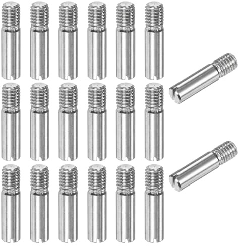 M METERXITY 20 Stück 304 Edelstahl Außengewinde Zylinderstifte, Φ5*20mm, Geschlitzter Spannstifte, Gewindestifte, Metallstifte, Befestigungsstiftestifte, für Möbel, Bastelprojekte