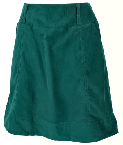 GURU SHOP Kurzer Cordrock, Minirock mit Taschen - Petrol, Damen, Size:L