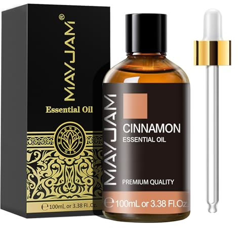 MAYJAM Cinnamon Essential Oil 100ML, for Diffuser, Aromatherapy, Skin Care, DIY Candle, Soap Making, Home, Office
