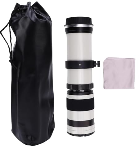 Téléobjectif 420-800 mm, Zoom Manuel F8.3, Alliage d'aluminium, Verre Optique, pour appareils Photo Reflex numériques EF/EF-S. (White)