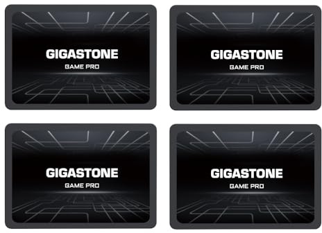Gigastone SATA SSD 2To (Lot de 4) 2.5 3D NAND jusqu'à 530 Mo/s SATA III Disque Dur internes SSD de Jeu Compatible avec PS4 Ordinateurs Portables et Ordinateurs de Bureau SLC Cache Pro Performances