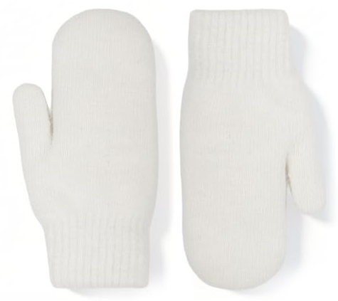 Winterhandschuhe Unisex, 1 Paar Fleecehandschuhe Winter, Warme Handschuhe Damen, Dicke Thermo Handschuhe Herren, Fäustlinge Gestrickt für Winteraccessoires, Weihnachtsgeschenke (Weiß, 1 Paar)