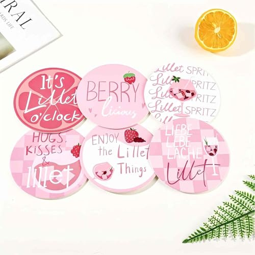 Set mit 6 Untersetzern – Verspielte Glasuntersetzer mit Sprüchen – Untersetzer für Aperol-Liebhaber Tischdeko, Sommer, Karneval, Weihnachten, Partys