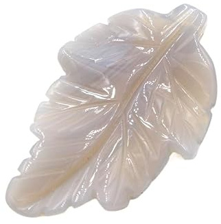 Colgante de hoja de cristal de piedra natural DIY - Tallado hecho a mano único for decoración del hogar y fabricación de joyas(Grayagate)