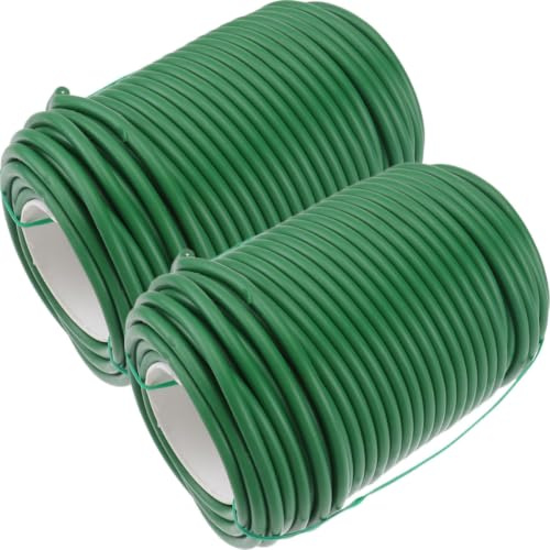 NIYANGLE Fil de Fixation Flexible Vert pour Jardinage, 2 Rouleaux de Fil Attache pour Plantes Grimpantes et Arbustes, Accessoires Pratiques pour Sécuriser Fleurs et Arbustes