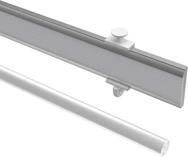 Interdeco Paneelwagen (4 Set) Silbergrau 60 cm, Aluminium mit Klettband für Gardinenschienen, Typ 1620701_A, kürzbar