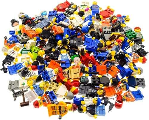 LEGO Bausteine gebraucht 10 x System Figuren Stadt City Mini Figur mit Zubehör Herren Damen Zufällig Sortiment