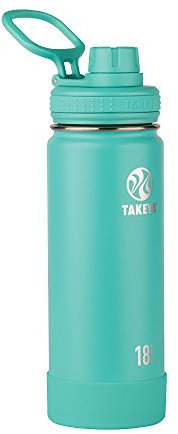 Takeya 51068 Actives Insulated Stainless Steel Water Bottle with Spout Lid, 18/8 Food Grade, Teal