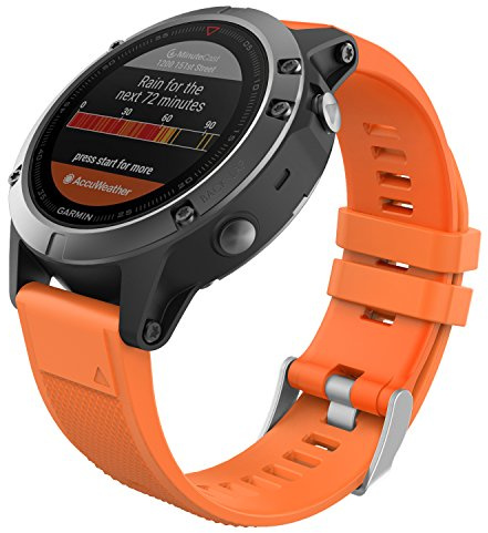MoKo Cinturino Compatibile con Garmin Fenix 7/6/6 Pro/5/5 Plus/Epix Gen 2/Forerunner 935/945/Instinct 2/MARQ, 22mm Quick Fit Braccialetto di Ricambio in Morbido Silicone, Arancione