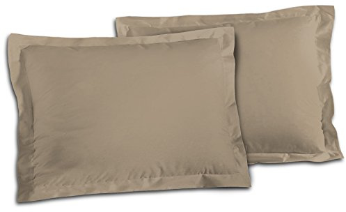 Kopfkissenbezug, 100% Baumwolle, 50 x 70 cm, Dunkelbeige, 2 Stück
