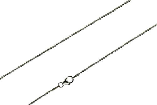 SILBERMOOS diamantierte Kugelkette Damen Kette fein glänzend Qualitätskette aus Italien 925 Sterling Silber 42 45 50 cm, Länge:45 cm