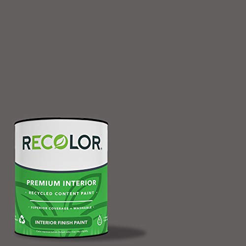 RECOLOR Eco-Friendly Interior Premium Latex Paint for Walls, Furniture and Rooms w/ Eggshell Finish, 1 Quart, Pebble