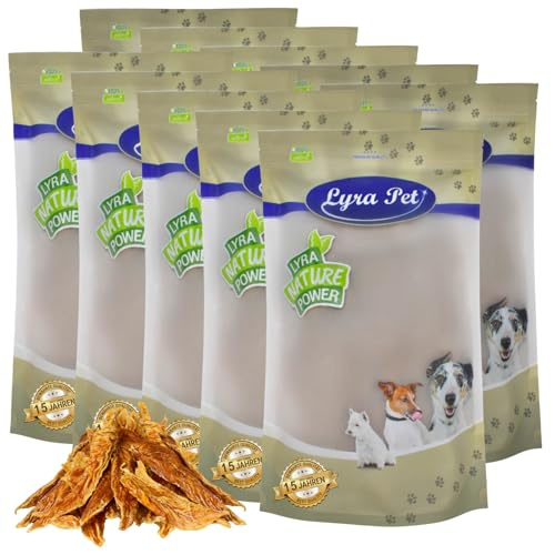 Lyra Pet® 10 kg Hühnerbrustfilet naturbelassen getrocknet Kausnack Hunde | Proteinhaltiges Leckerli für Hunde - Gut verträgliche Belohnung - Fettarmer Kauartikel - 100% Natur - Reich an Nährstoffen