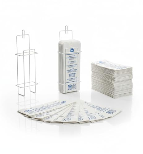 Hygienebeutel mit Spender – Draht-Spender + 500 Zellulose-Papier-Hygienebeutel, Hygiene-Bag-Halterung für Damenbinden & Tampons, praktischer Dispenser