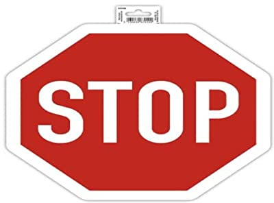 Exacompta - Ref. 67010E - 1 pannello adesivo STOP - In PVC antiscivolo e resistente ai raggi UV - Dimensioni pannello : 30 x 30 cm - Colore rosso