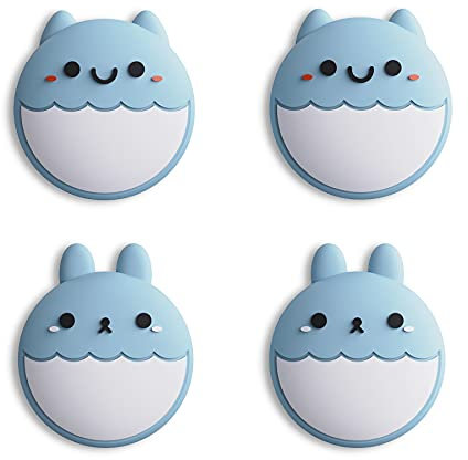 eXtremeRate PlayVital Copri Analogici per Nintendo Switch/OLED/Lite, Cover Levette Analogiche Silicone Thumb Grip Cap Gommini per Joycon Switch Controller(Coniglio&Scoiattolo)-Celeste