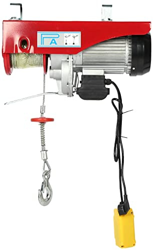 Verricello Elettrico 500-1000KG 1800W con Cavo di Sollevamento 18m Paranco a Catena per Fabbriche e Magazzini