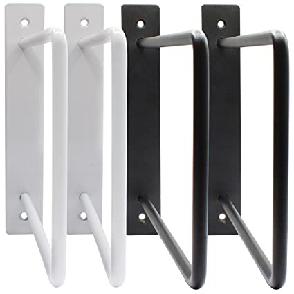 Natural Goods Berlin 2x Regalträger WEDDING | Regalhalterung Industrial Wandmontage Hairpin Legs Rundstahl Wandregal Schweberegal Regalsystem Büro Bücherregal Natural Goods Berlin (250mm, Schwarz)