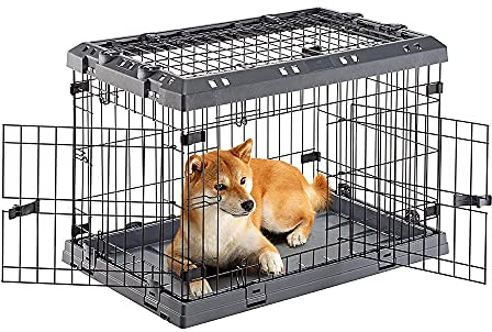 Ferplast Gabbia Cane in Metallo Gabbia Pieghevole per Cani Piccoli SUPERIOR 75 Recinto in metallo, con Separatore, Doppia serratura, 77 x 51 x h 55 cm.