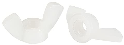 sourcing map M5 Flügelmuttern, Nylon, Schmetterlingsmuttern, Handdreh-Verschlüsse, weiß, 25 Stück