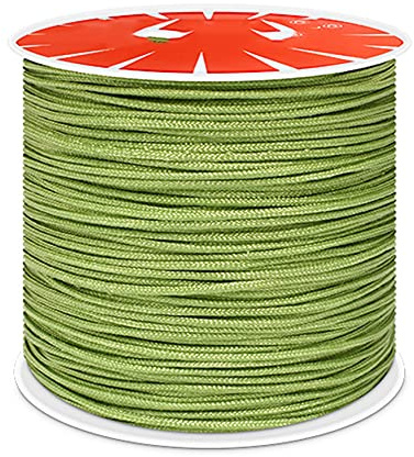 Anawakia Filo di nylon 100 m x 0,8 mm, cordoncino in nylon per lavori fai da te, ideale per collane e creazione di gioielli (Verde erba)