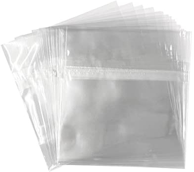 Progo CD Jewel Case Sleeves, 6 1/8 x 5 1/8 Inches Crystal Clear Self-Seal Resealable OPP Cellophane Poly Bags, 100 pieces. Food Grade, Fits One 10.4mm Standard CD Jewel Cases and more.