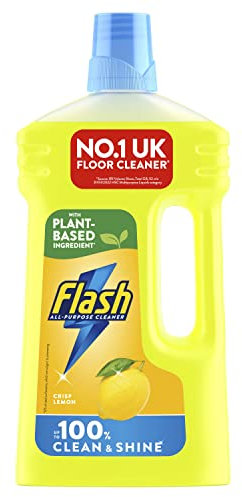 Flash Multipurpose Floor Liquid Cleaner Crisp Lemon (950ML x 6). Up To 100% Dirt And Grease Removal