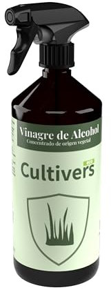 CULTIVERS Vinaigre d'alcool 1 l prêt à l'emploi. Désherbant 100 % naturel. Élimine les mauvaises herbes. Nettoyant pour systèmes d'irrigation. Fongicide et bactéricide naturel régulateur de pH.