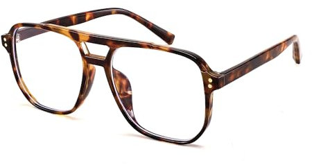 FEISEDY Lunettes Rétro 70's 80's Filtre Lumière Bleue Femme Homme Sans Ordonnance Lunettes d'Ordinateur avec Lunettes Anti-Lumière Bleue Jeux PC Lunettes B2866