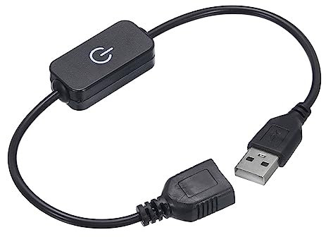 sourcing map Touch Dimmer Switch 5-24V USB Connector Suitable Inline Tact Switch for LED Light Black