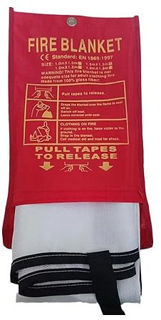 Coperta antincendio di emergenza, coperte antincendio per la casa e la cucina, 1x1m/1.2x1.2m/1.5x1.5m Coperte antincendio in fibra di vetro per la sopravvivenza, coperta ignifuga soppressione per le