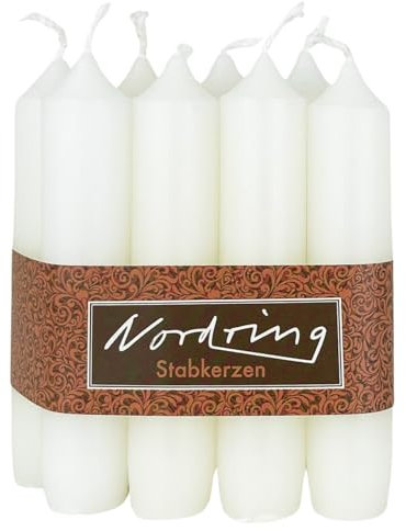 Nordring 8 Stück Stabkerzen weiss 2,2 x 11 cm hoch
