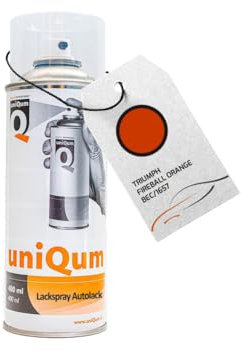 uniQum Autolack Spraydose für TRIUMPH FIREBALL ORANGE BEC/1657 Autolack Reparatur 400 ml