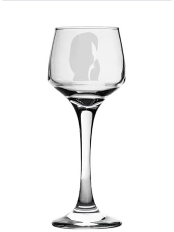 Penguin + Baby Engraved Sherry Glass, Animal Gift for Women, Gift for Men