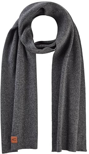 camel active Herren Strickschal aus Baumwoll-Mix Asphalt, menswear-OS