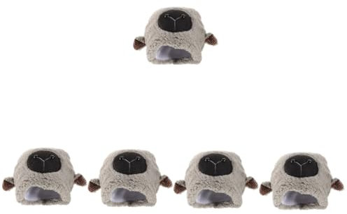 Toyvian 5St Hut mit Lammohren Kinderkleid Foto-Requisiten Cartoon-Schaf-Ohr Kappen Stirnband Schaf-Kopfbedeckung Schaf Ohrenkappe flauschige Kleidung Zubehör Melonenhut Sherpa