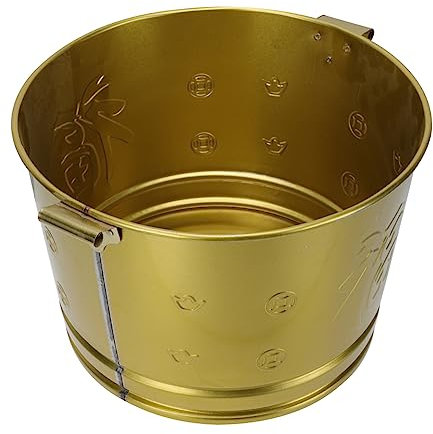 BESPORTBLE Golden Stainless Steel Paper Burning Bucket for Home Use Sacrificial Burning Container Lid Compact Design for Waste Disposal