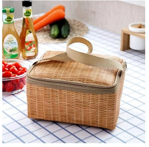 Weide Picknickkorb Outdoor Wicker Rattan Picknicktasche Wasserdichtes Geschirr Camping Picknickkörbe