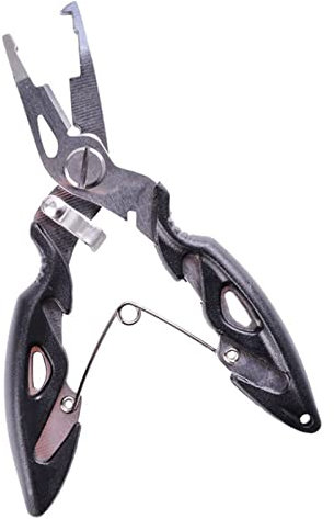 FnnEmg Angelhaken Angelzeile Angelwerkzeuge Zubehör Braid Line Lure Cutter Haken Entferner Schneiden Fisch Verwenden Zangen Multifunktionsschere Thkfish Angelhaken (Size : Black Pliers)