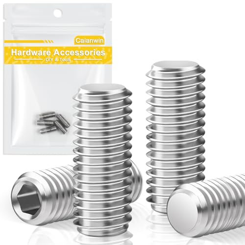 Caianwin Lot de 5 vis sans tête M4 x 10 DIN913 à six pans creux en acier inoxydable pour poignée de porte, support