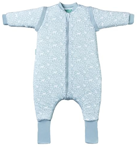 molis&co. Baby-Schlafsack mit Füßen, abnehmbare Ärmel und Socken. 2.5 TOG. Ideal für die Übergangszeit und den Winter. 100% Baumwolle (Oeko-TEX 100). (Woodland, 60 cm (6 Monate))