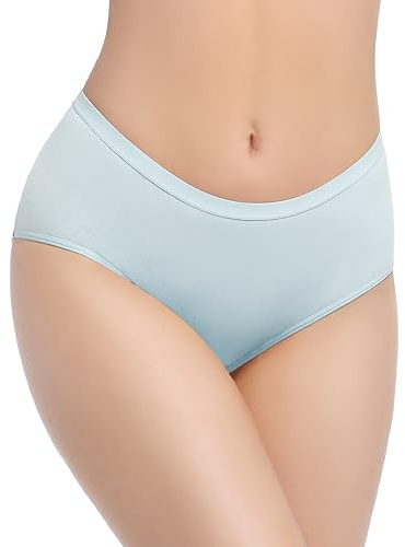REELINDRY Ropa interior a prueba de fugas para incontinencia con control de olores para mujer, lavable, absorbente, talle medio, paquete de 1 unidad (azul claro, L)