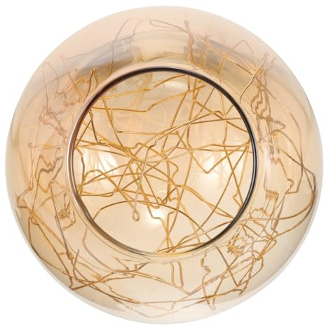 Gadpiparty Glaslampenschirm Ersatz für Pendelleuchten Rund Elegant Chromrand Ø 15cm