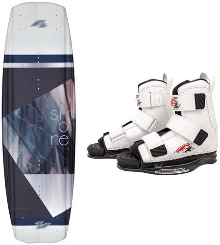 F2 Set Wakeboard Shore Braun 138cm mit Wakebindung Team Boot L/XL