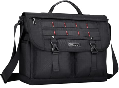 WITZMAN Messenger Bag Herren UmhäNgetasche Nylon Lässige Schultertasche Herren Groß Crossbody Bag für Geschäftsreisen (B701 Schwarz)